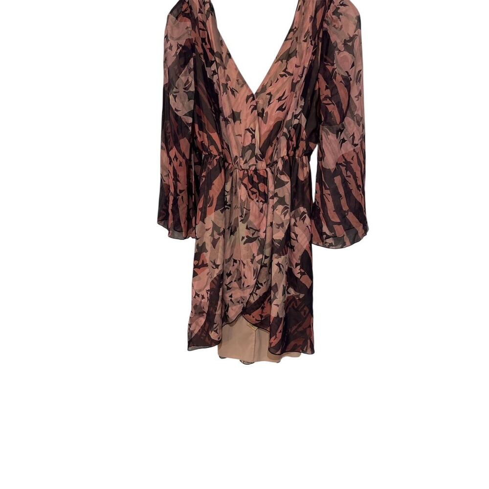 ALICE + OLIVIA SILK LOW NECKLINE/BACK FLORAL MINI DRESS SZ 4